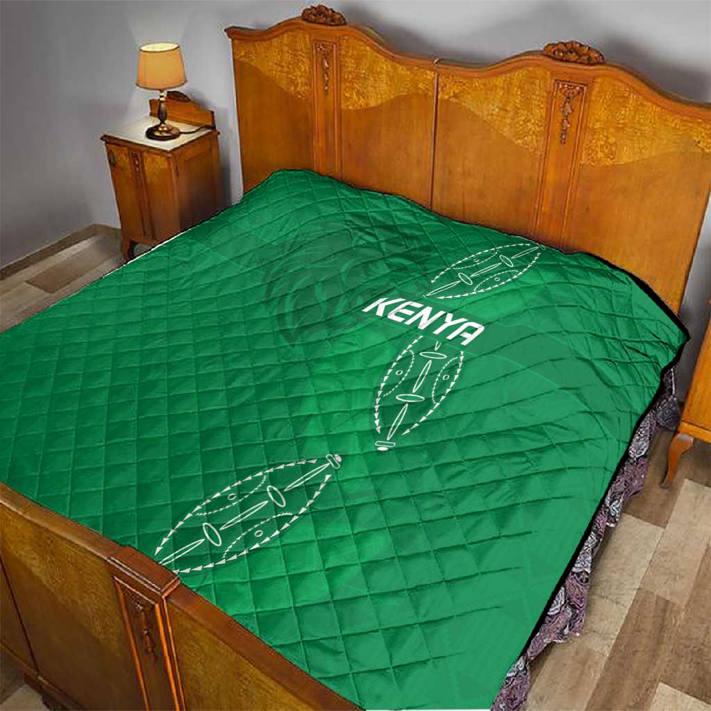 Jamhuri ya Kenya Rugby Quilt Kenyan Shield Style - Green Color LT15