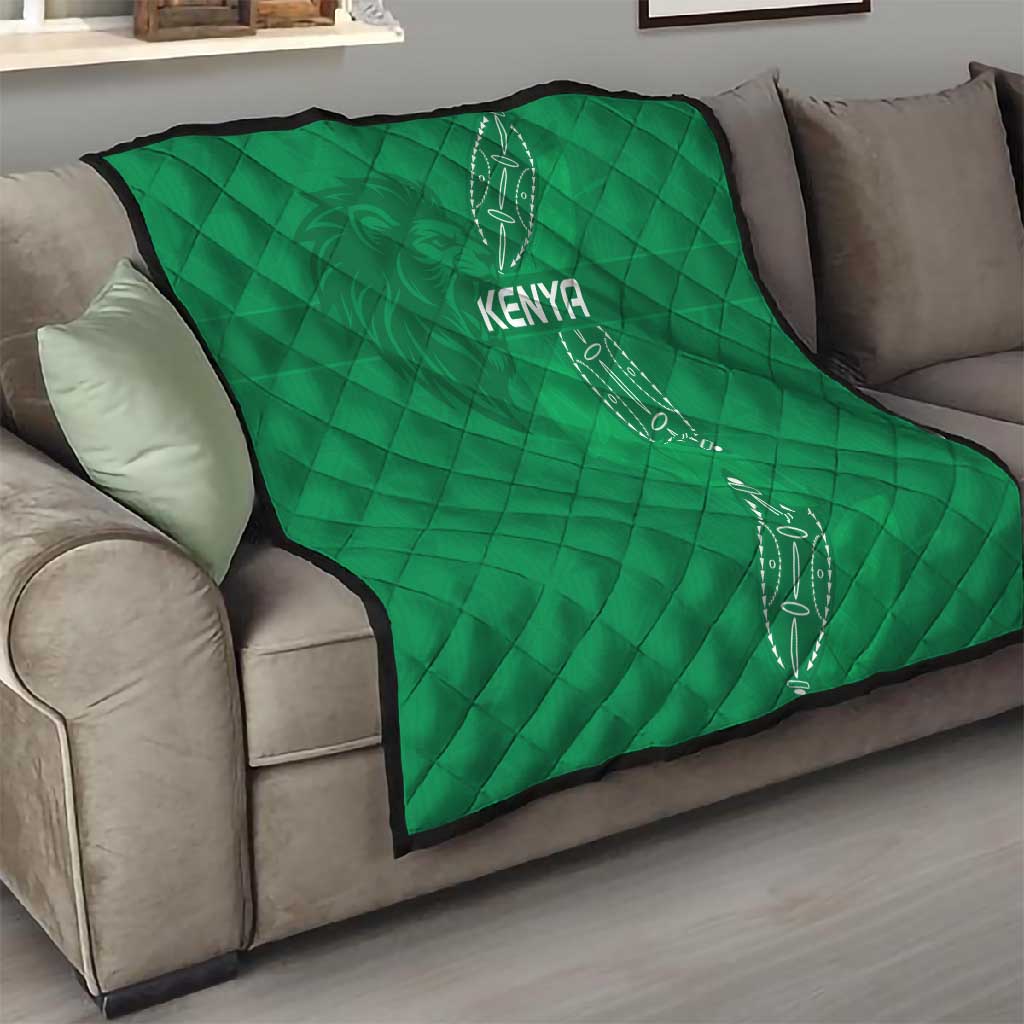 Jamhuri ya Kenya Rugby Quilt Kenyan Shield Style - Green Color LT15