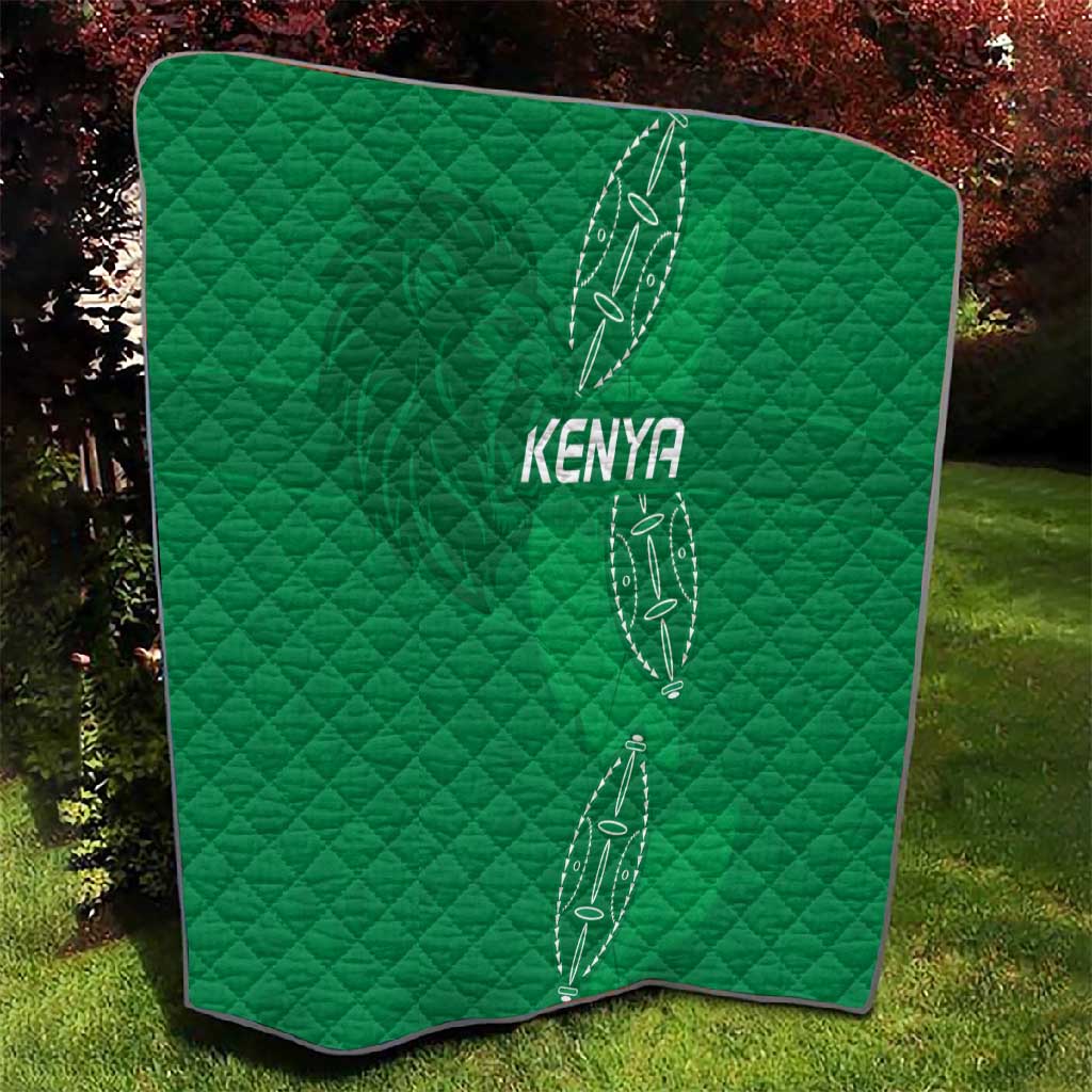 Jamhuri ya Kenya Rugby Quilt Kenyan Shield Style - Green Color LT15