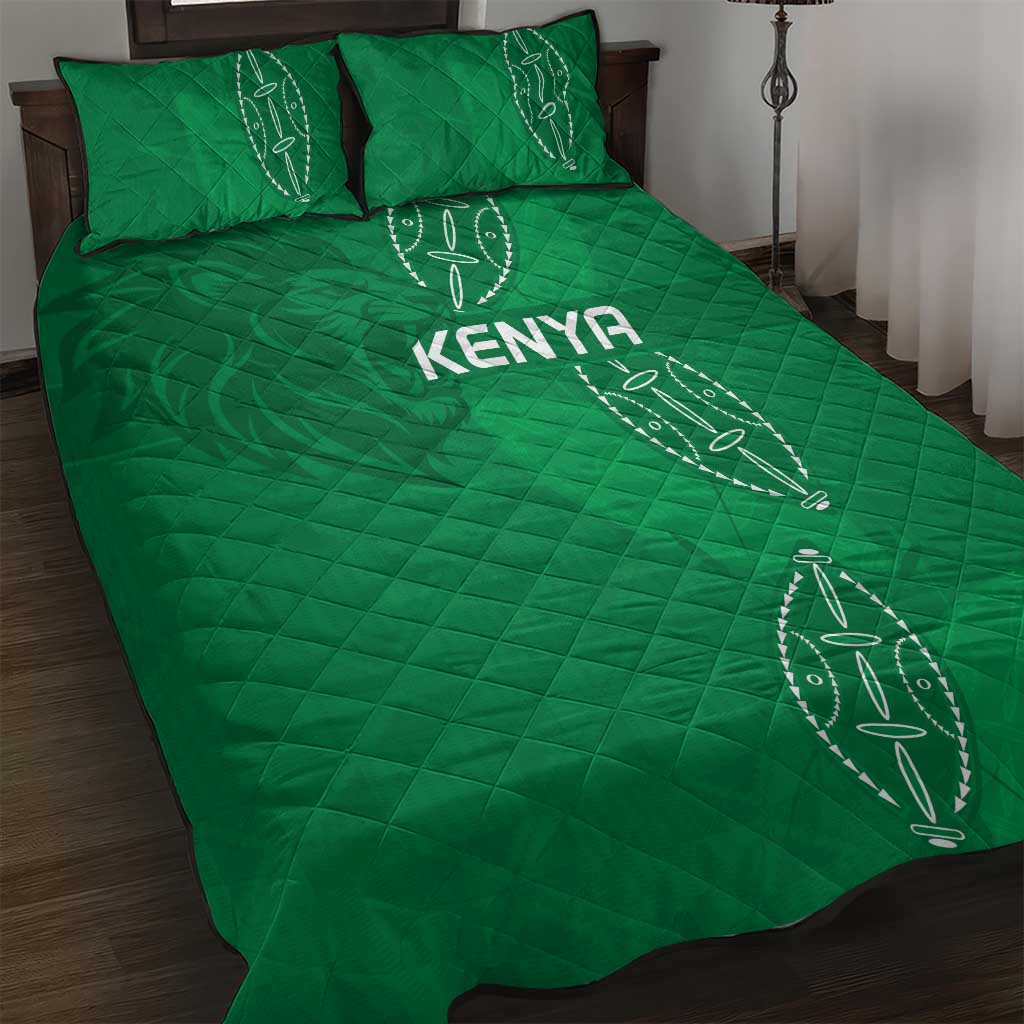 Jamhuri ya Kenya Rugby Quilt Bed Set Kenyan Shield Style - Green Color LT15