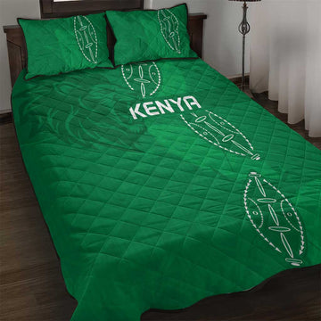 Jamhuri ya Kenya Rugby Quilt Bed Set Kenyan Shield Style - Green Color LT15