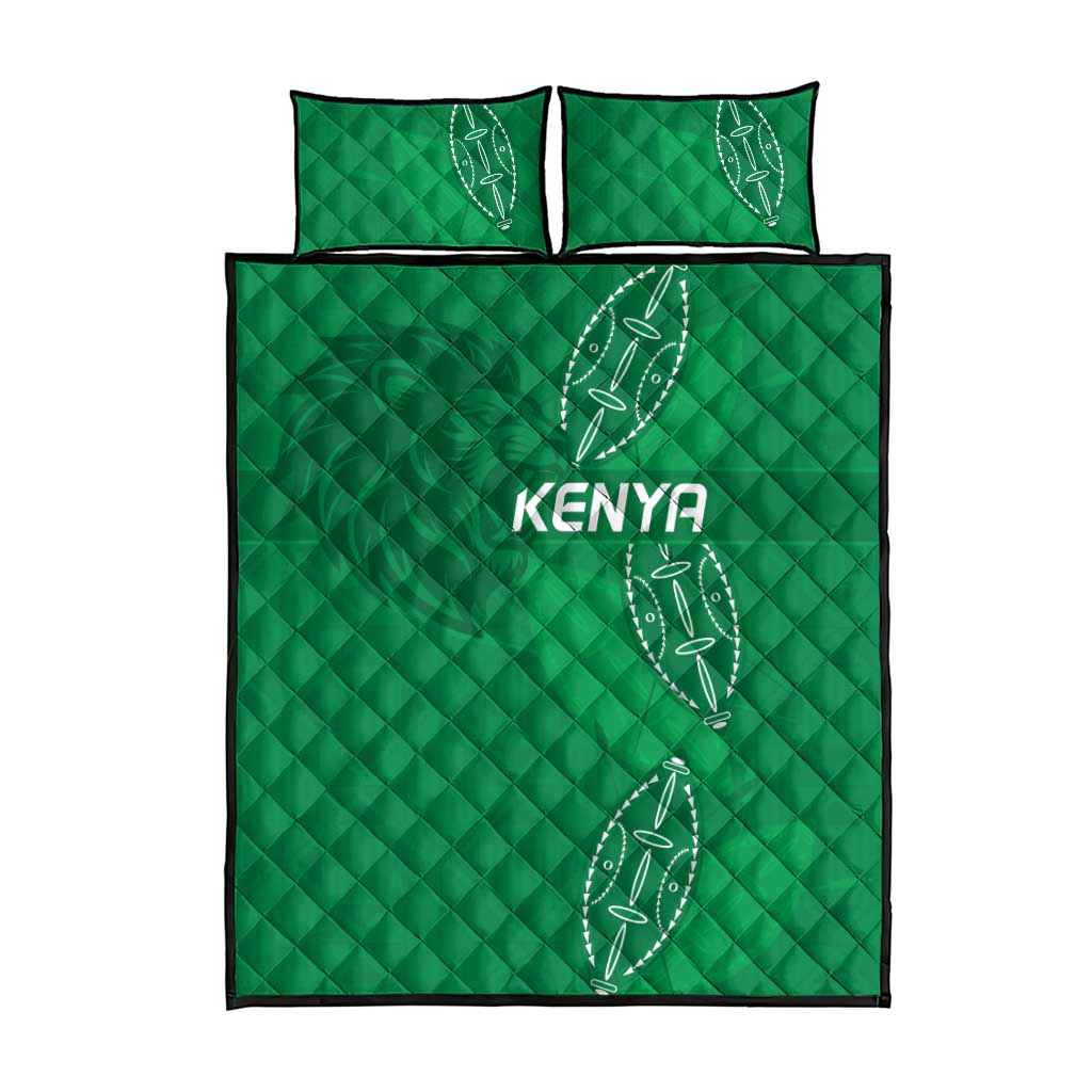 Jamhuri ya Kenya Rugby Quilt Bed Set Kenyan Shield Style - Green Color LT15