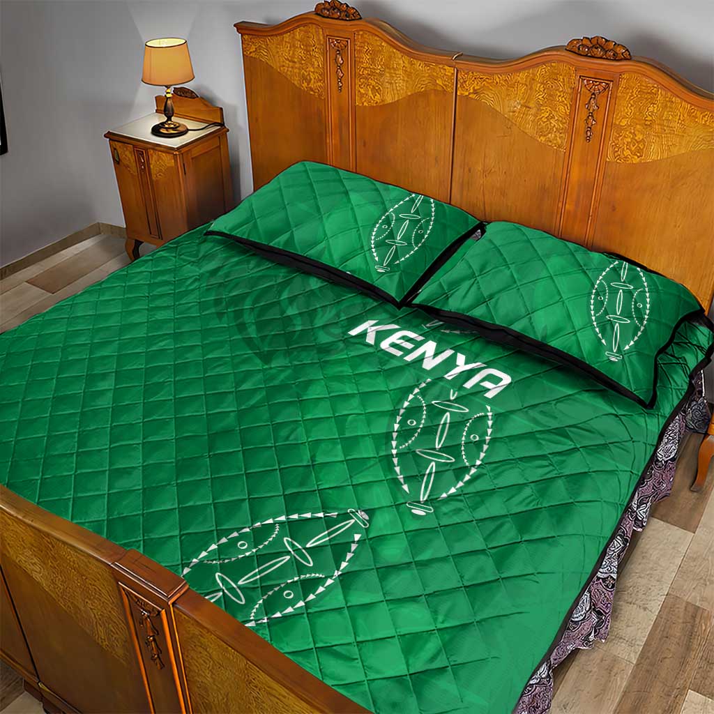 Jamhuri ya Kenya Rugby Quilt Bed Set Kenyan Shield Style - Green Color LT15
