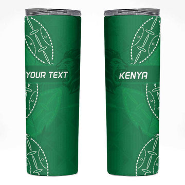 Jamhuri ya Kenya Rugby Custom Skinny Tumbler Kenyan Shield Style - Green Color LT15