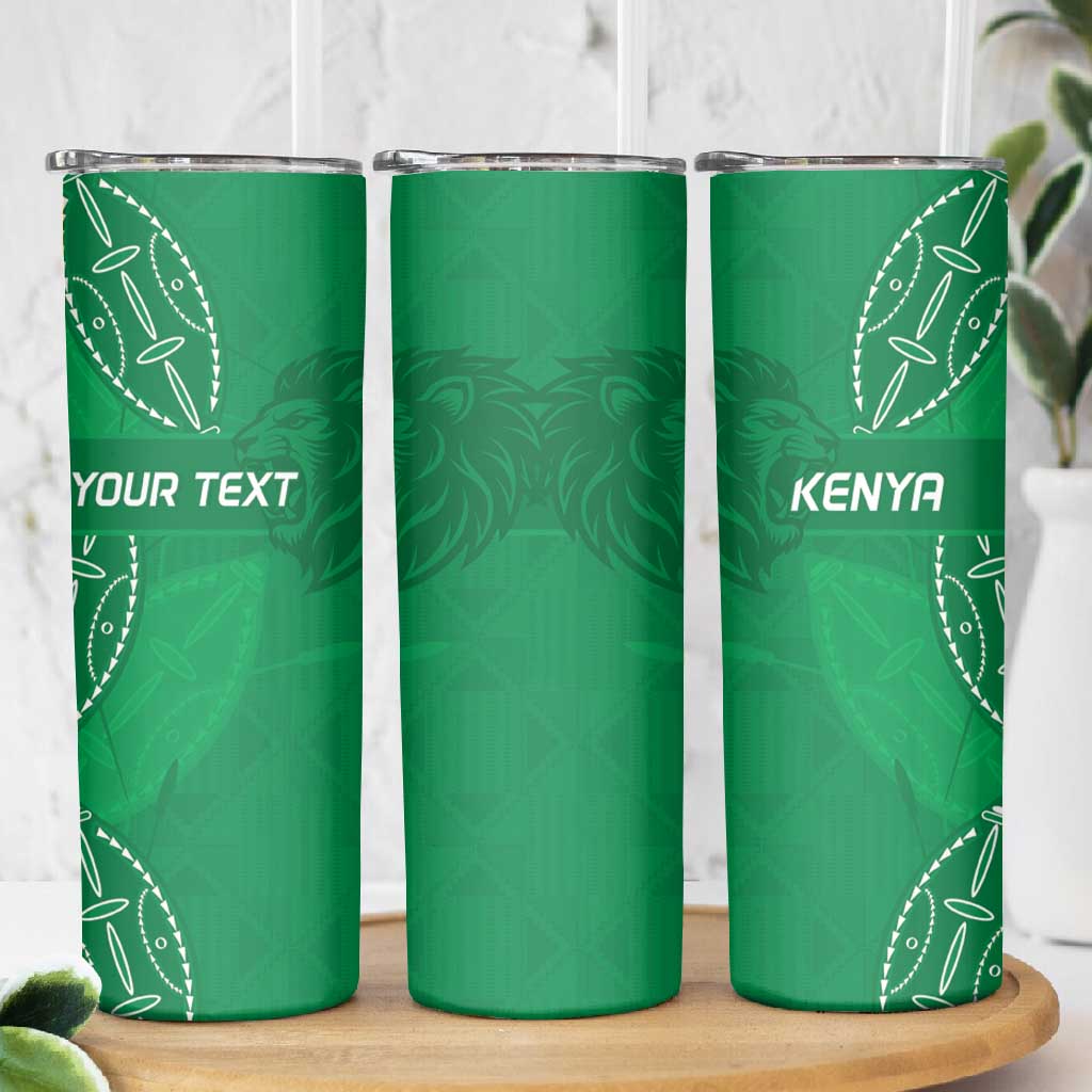 Jamhuri ya Kenya Rugby Custom Skinny Tumbler Kenyan Shield Style - Green Color LT15