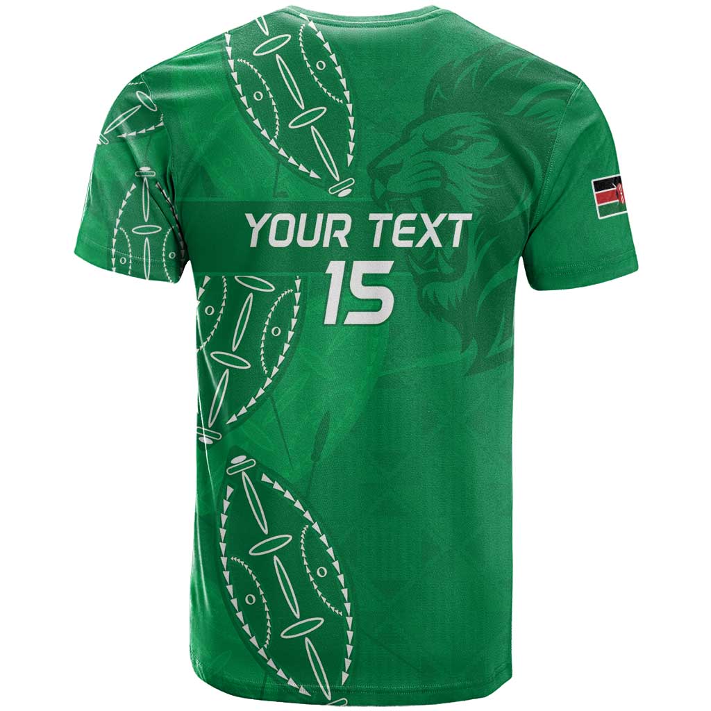 Jamhuri ya Kenya Rugby Custom T shirt Kenyan Shield Style - Green Color LT15