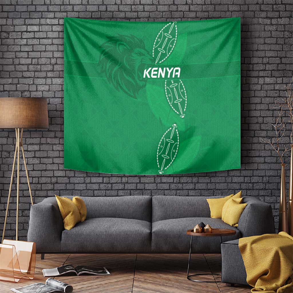 Jamhuri ya Kenya Rugby Tapestry Kenyan Shield Style - Green Color LT15