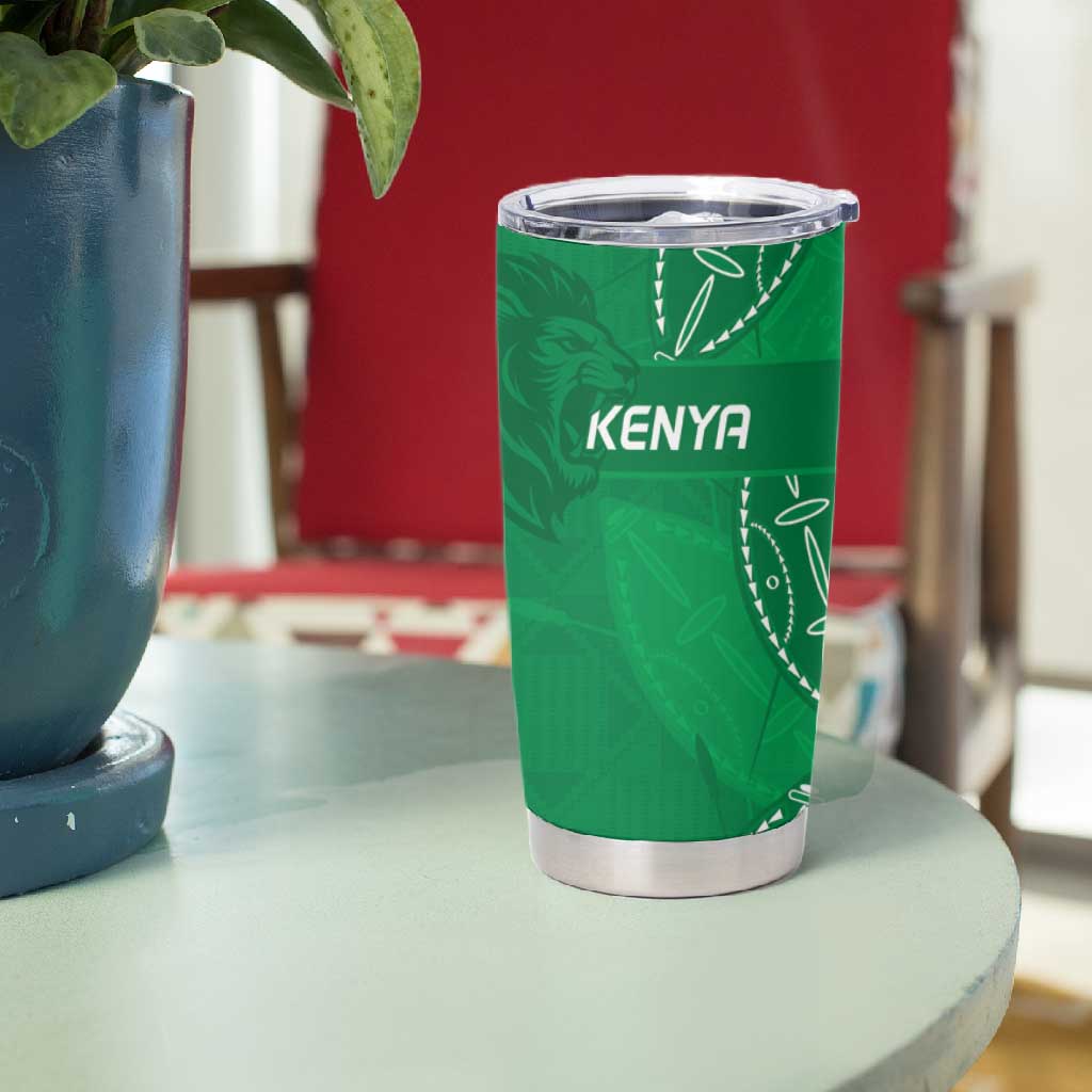 Jamhuri ya Kenya Rugby Custom Tumbler Cup Kenyan Shield Style - Green Color LT15