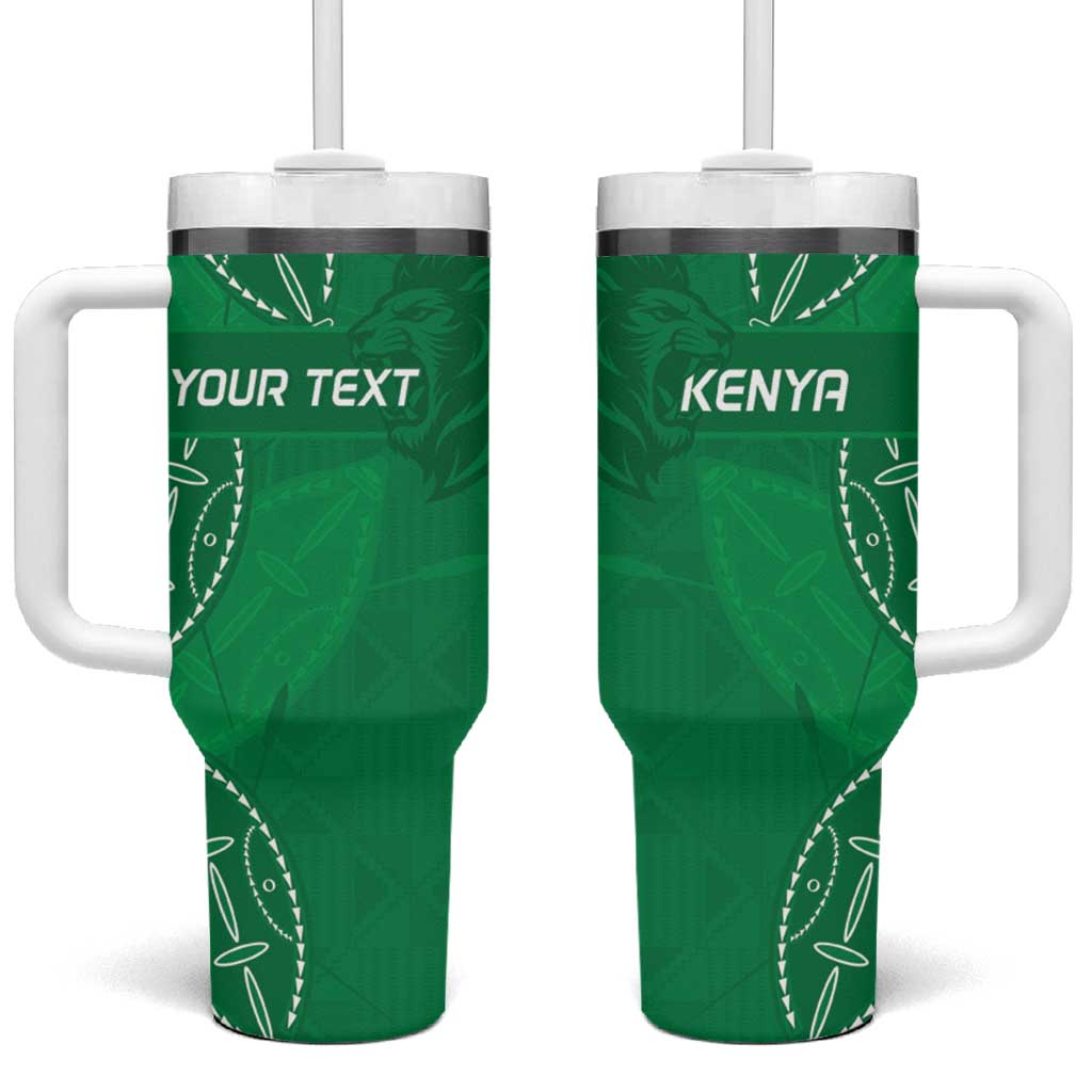 Jamhuri ya Kenya Rugby Custom Tumbler With Handle Kenyan Shield Style - Green Color LT15