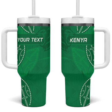 Jamhuri ya Kenya Rugby Custom Tumbler With Handle Kenyan Shield Style - Green Color LT15