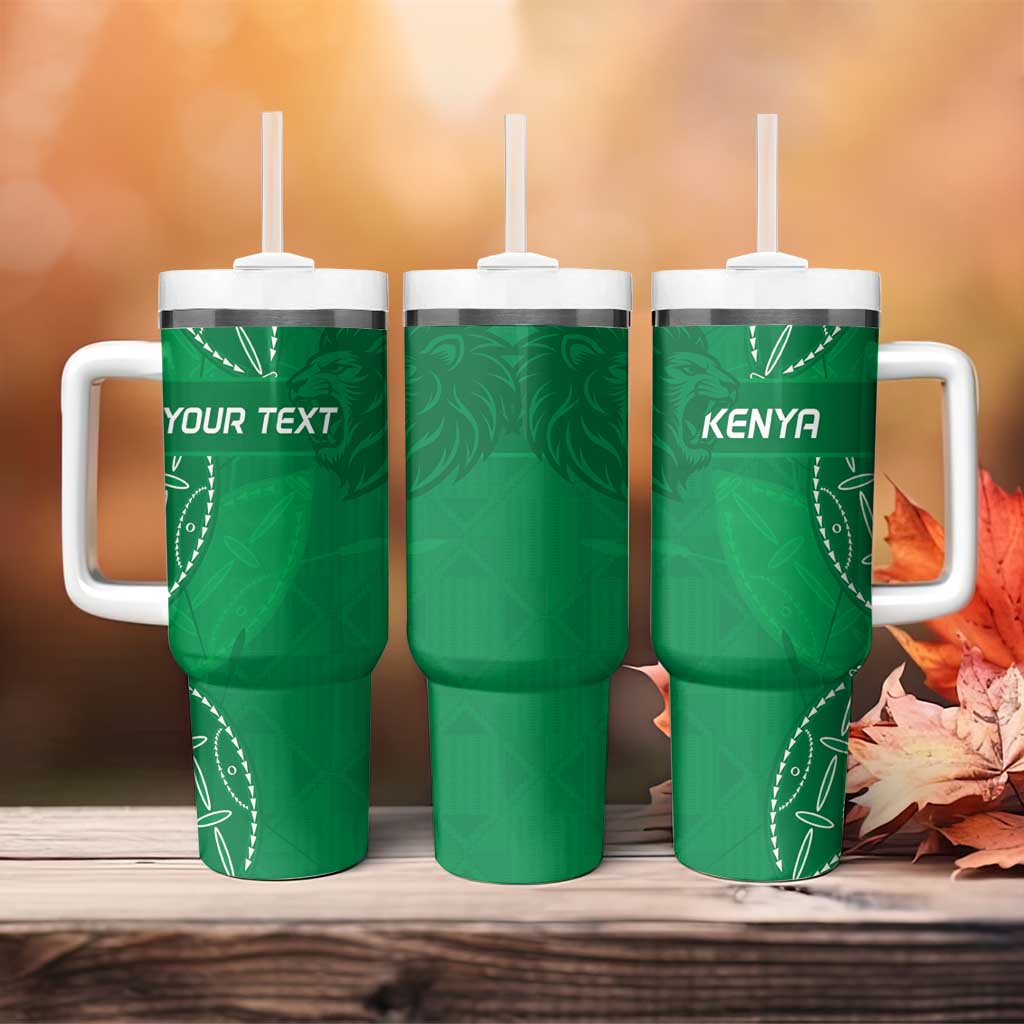 Jamhuri ya Kenya Rugby Custom Tumbler With Handle Kenyan Shield Style - Green Color LT15