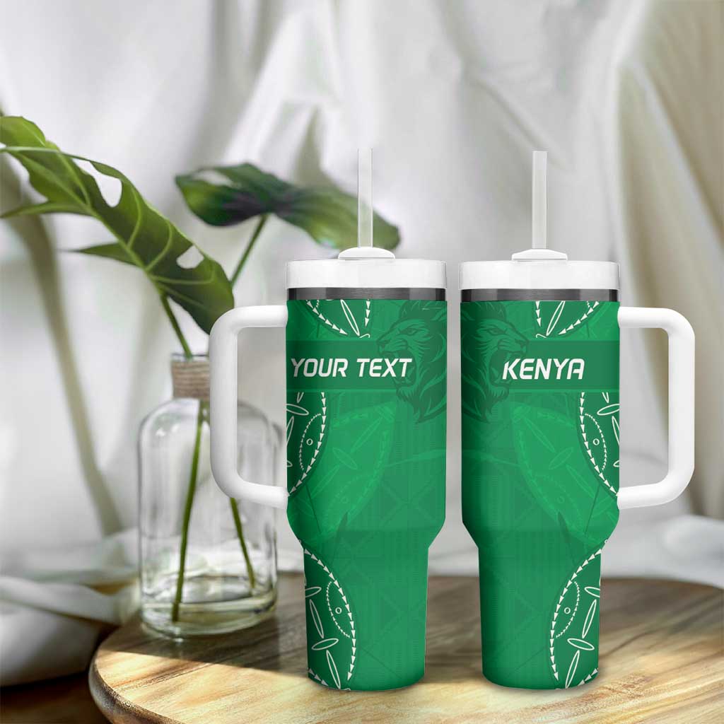 Jamhuri ya Kenya Rugby Custom Tumbler With Handle Kenyan Shield Style - Green Color LT15