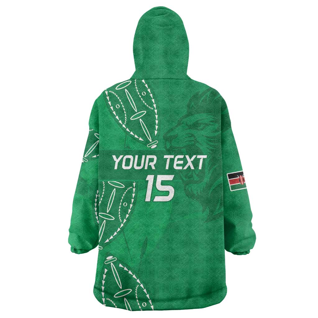 Jamhuri ya Kenya Rugby Custom Wearable Blanket Hoodie Kenyan Shield Style - Green Color LT15