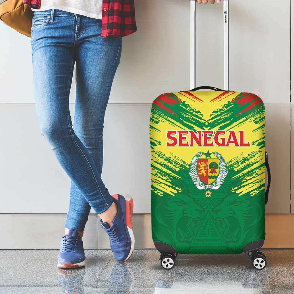 Senegal Rugby Luggage Cover Lion With Coat Of Arms - African Pattern LT15