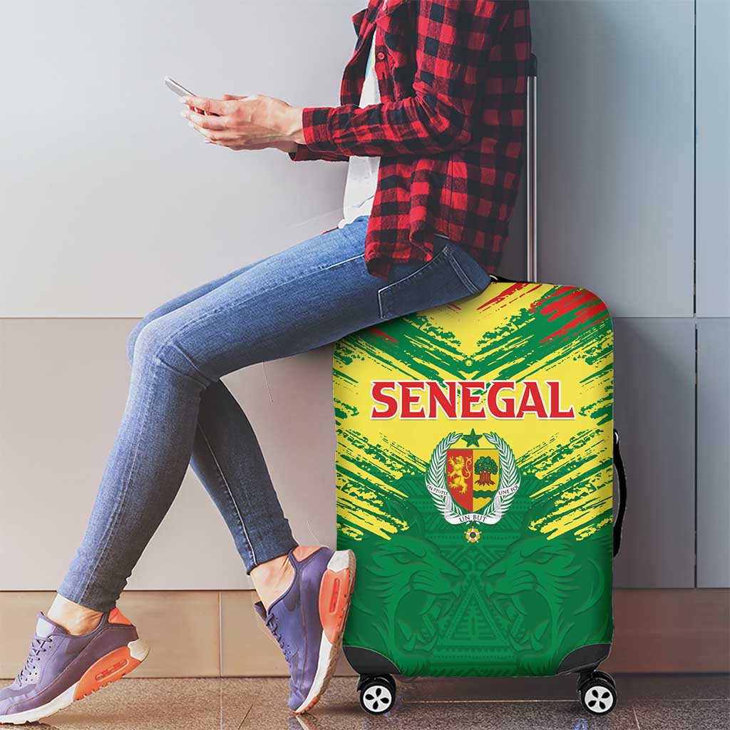 Senegal Rugby Luggage Cover Lion With Coat Of Arms - African Pattern LT15