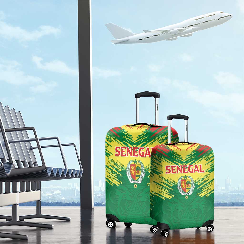 Senegal Rugby Luggage Cover Lion With Coat Of Arms - African Pattern LT15