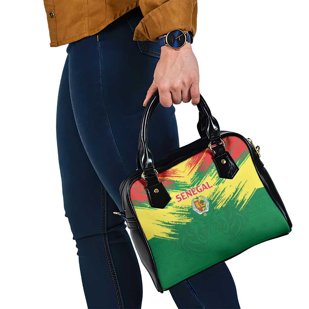 Senegal Rugby Shoulder Handbag Lion With Coat Of Arms - African Pattern LT15