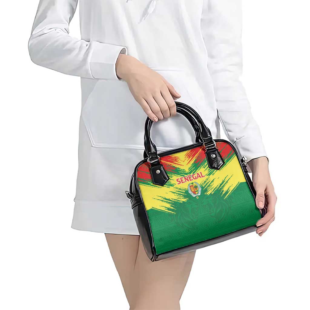 Senegal Rugby Shoulder Handbag Lion With Coat Of Arms - African Pattern LT15
