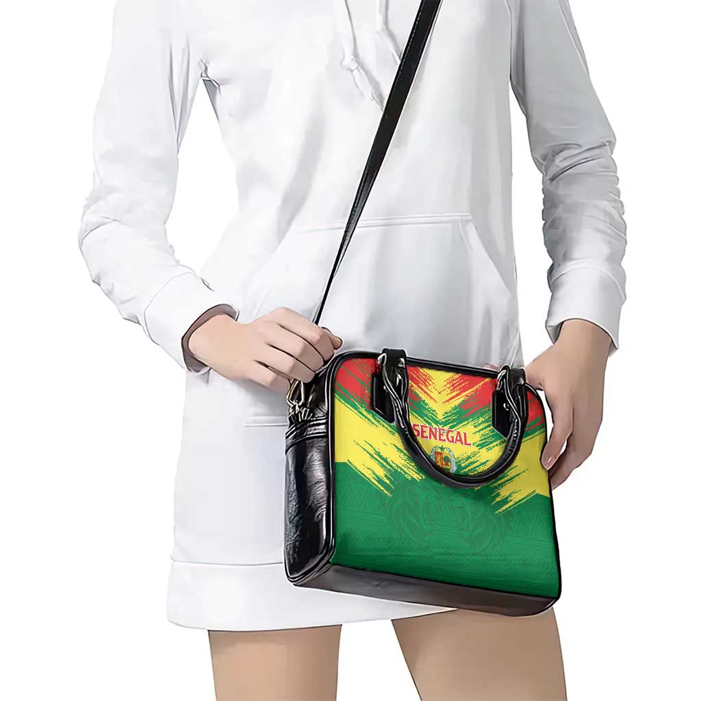 Senegal Rugby Shoulder Handbag Lion With Coat Of Arms - African Pattern LT15