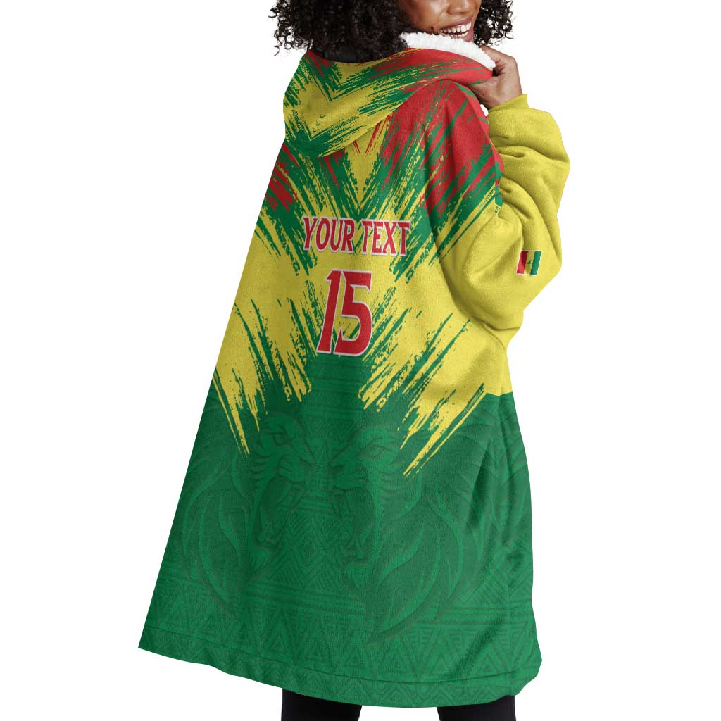 Senegal Rugby Custom Wearable Blanket Hoodie Go Go Go ! LT15