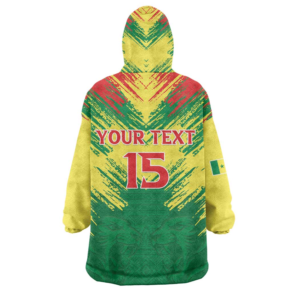 Senegal Rugby Custom Wearable Blanket Hoodie Go Go Go ! LT15