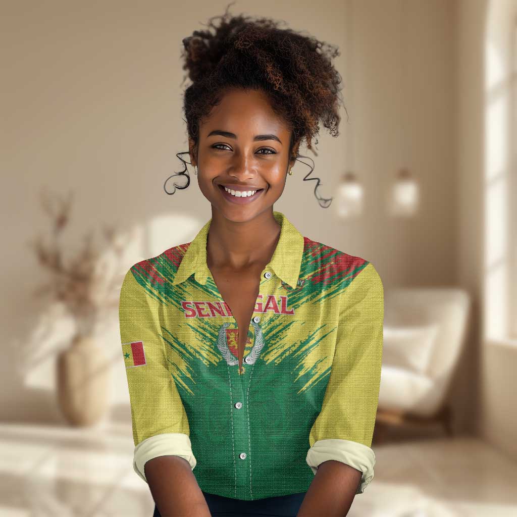 Senegal Rugby Custom Women Casual Shirt Go Go Go ! LT15