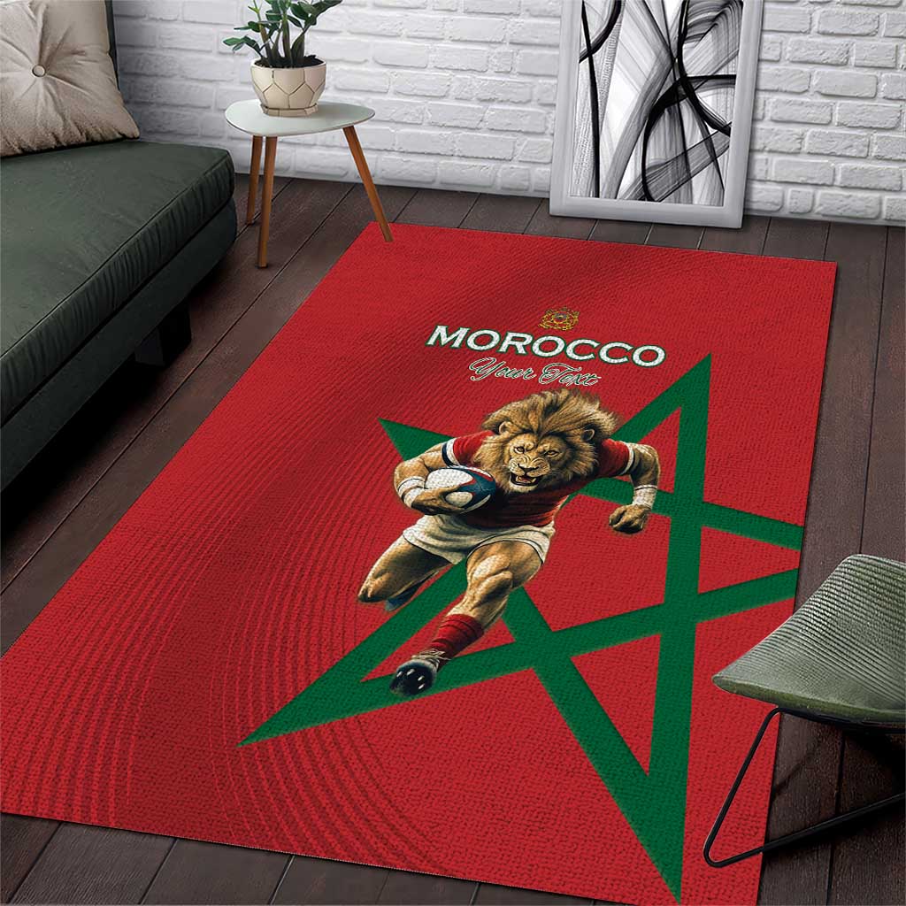Morocco Rugby Custom Area Rug Come On Atlas Lions LT15