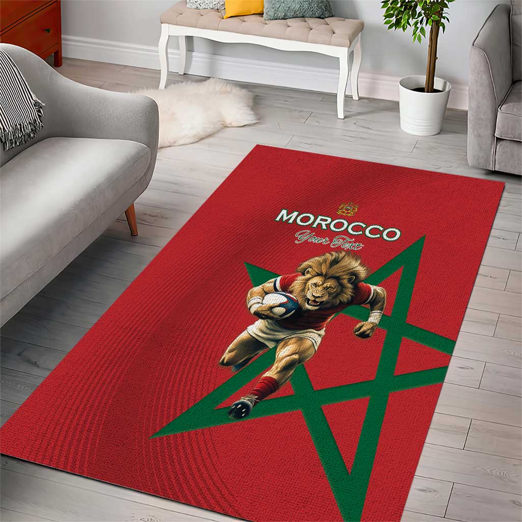 Morocco Rugby Custom Area Rug Come On Atlas Lions LT15