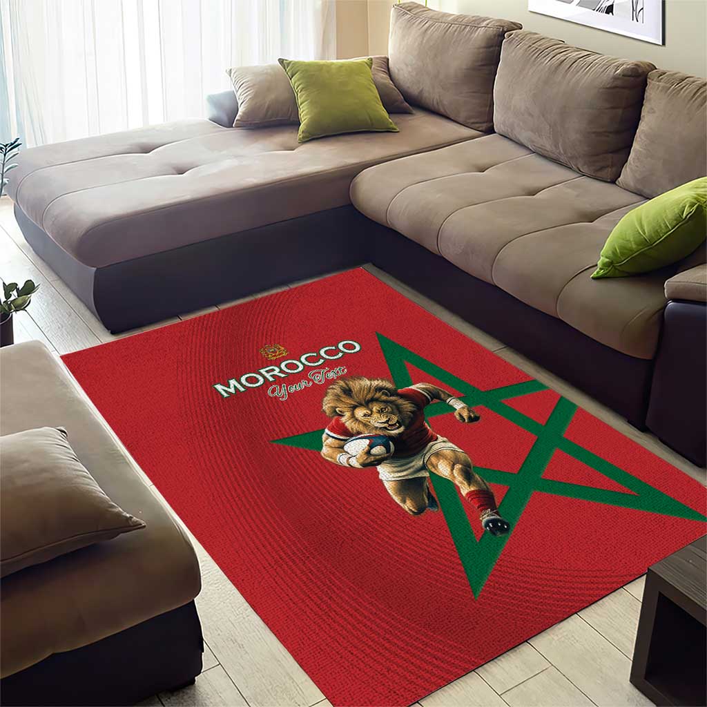 Morocco Rugby Custom Area Rug Come On Atlas Lions LT15