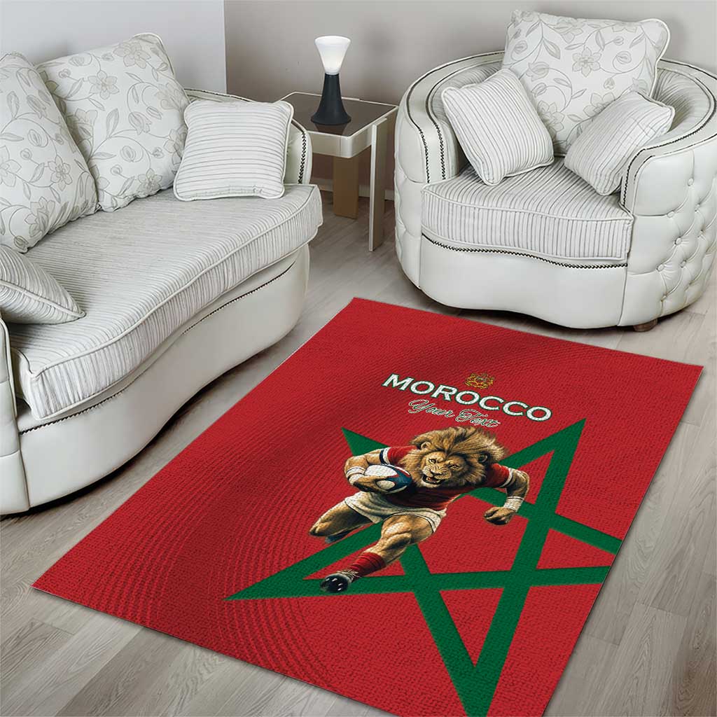 Morocco Rugby Custom Area Rug Come On Atlas Lions LT15