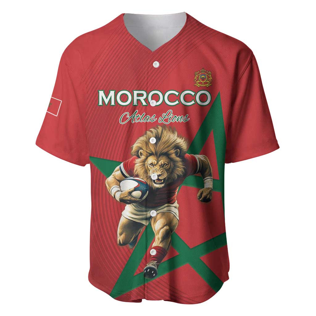 Morocco Rugby Custom Baseball Jersey Come On Atlas Lions LT15