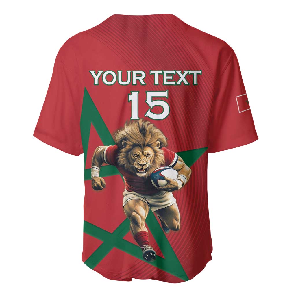 Morocco Rugby Custom Baseball Jersey Come On Atlas Lions LT15