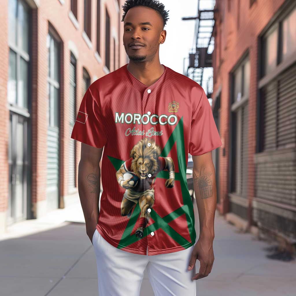 Morocco Rugby Custom Baseball Jersey Come On Atlas Lions LT15
