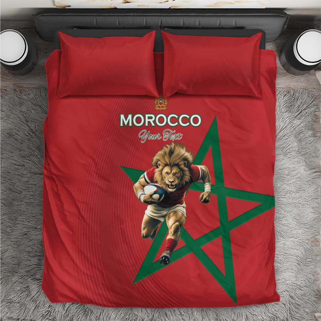 Morocco Rugby Custom Bedding Set Come On Atlas Lions LT15