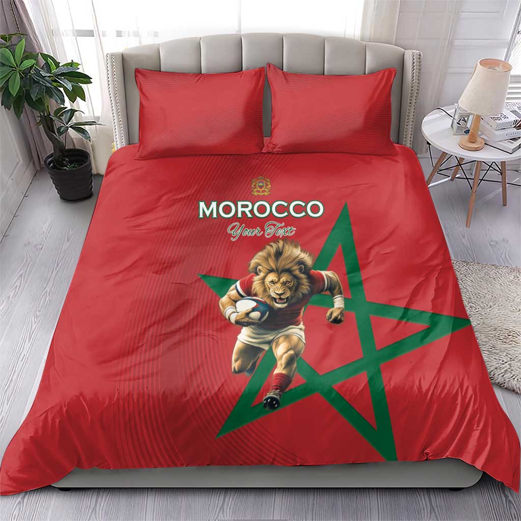 Morocco Rugby Custom Bedding Set Come On Atlas Lions LT15