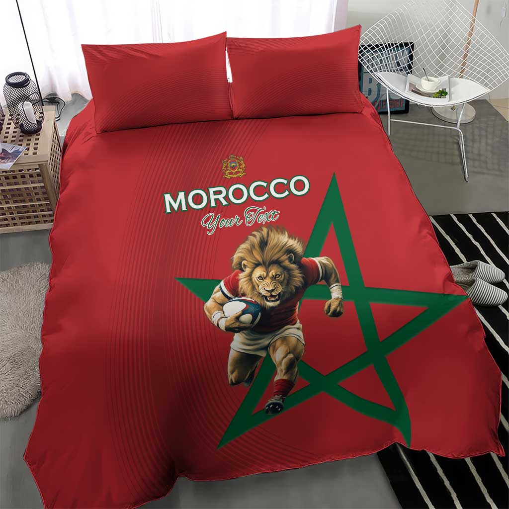 Morocco Rugby Custom Bedding Set Come On Atlas Lions LT15