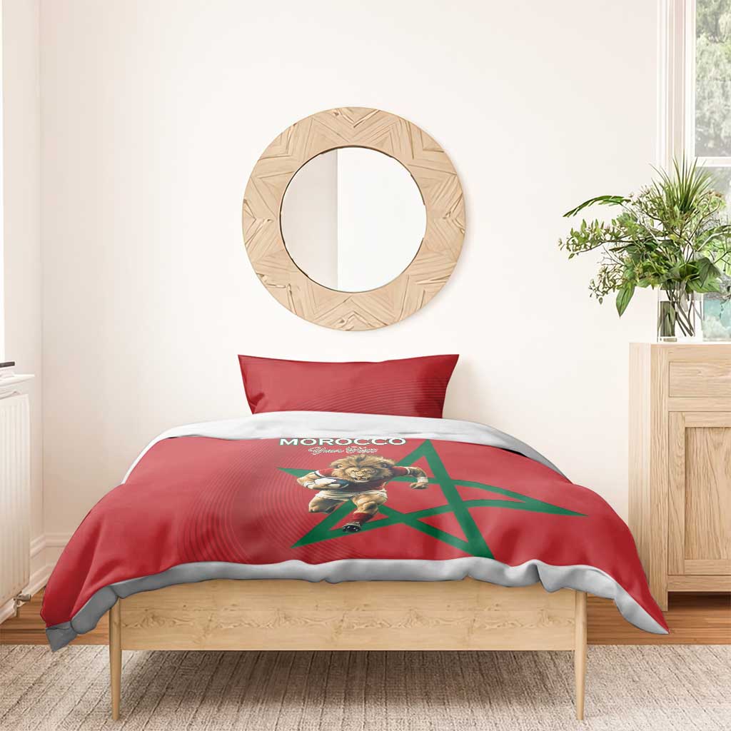 Morocco Rugby Custom Bedding Set Come On Atlas Lions LT15