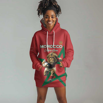 Morocco Rugby Custom Hoodie Dress Come On Atlas Lions LT15