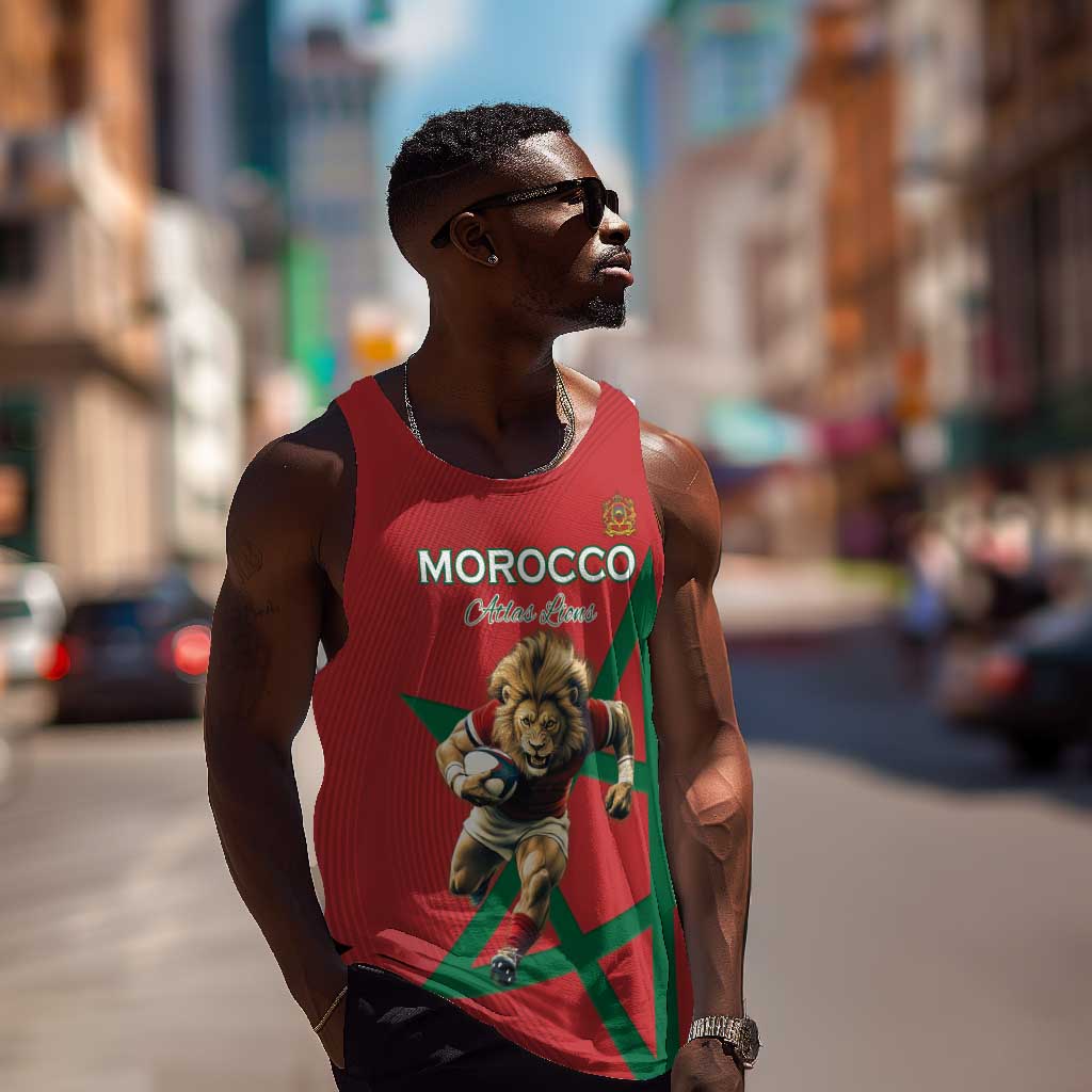 Morocco Rugby Custom Men Tank Top Come On Atlas Lions LT15