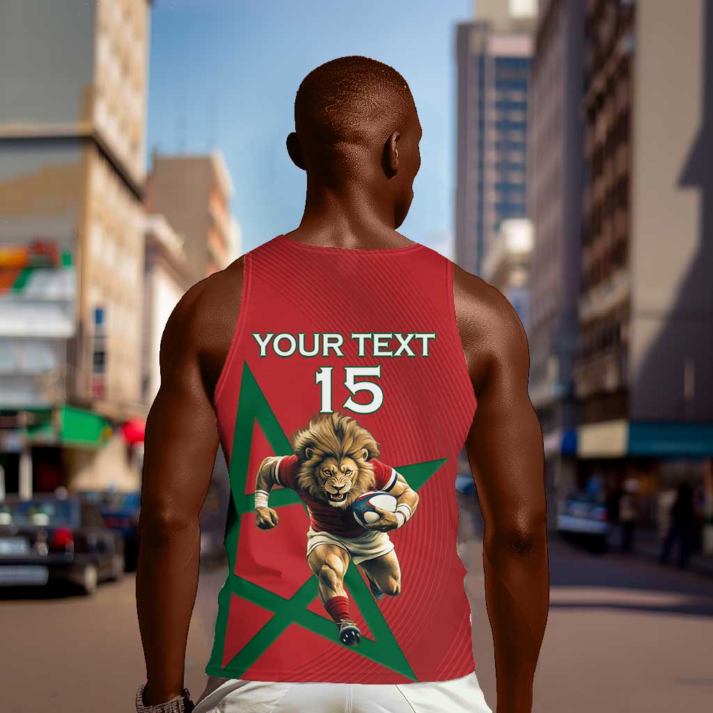 Morocco Rugby Custom Men Tank Top Come On Atlas Lions LT15