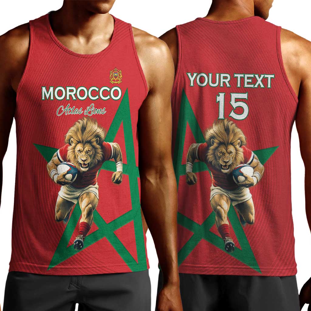 Morocco Rugby Custom Men Tank Top Come On Atlas Lions LT15