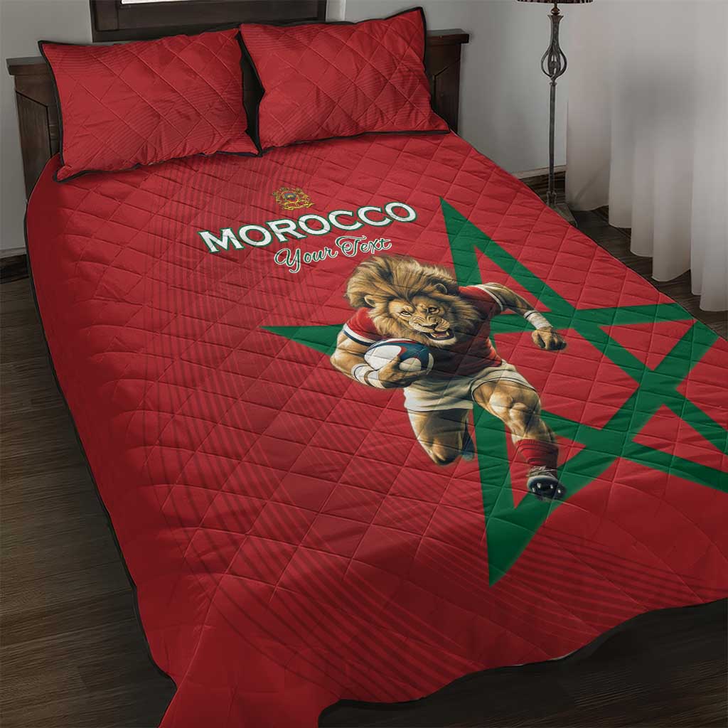 Morocco Rugby Custom Quilt Bed Set Come On Atlas Lions LT15