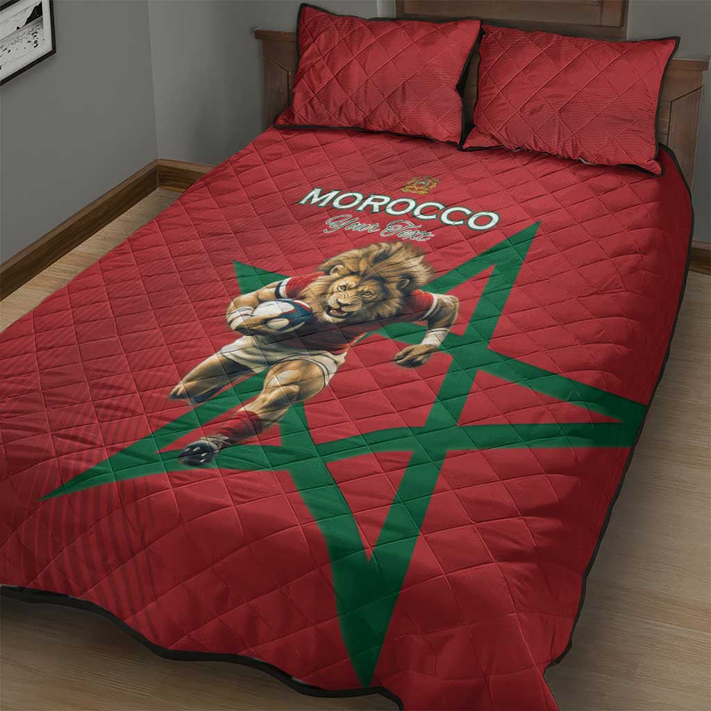 Morocco Rugby Custom Quilt Bed Set Come On Atlas Lions LT15
