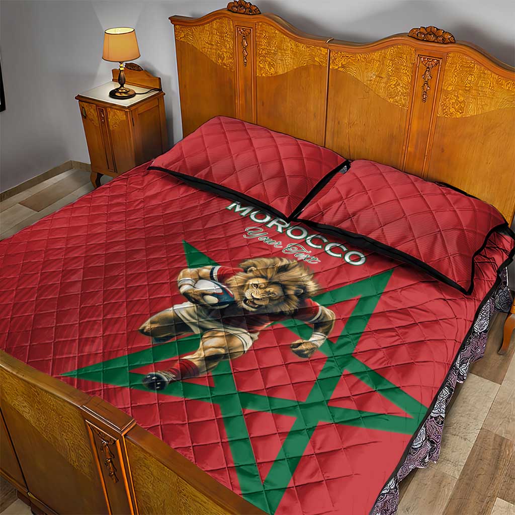 Morocco Rugby Custom Quilt Bed Set Come On Atlas Lions LT15