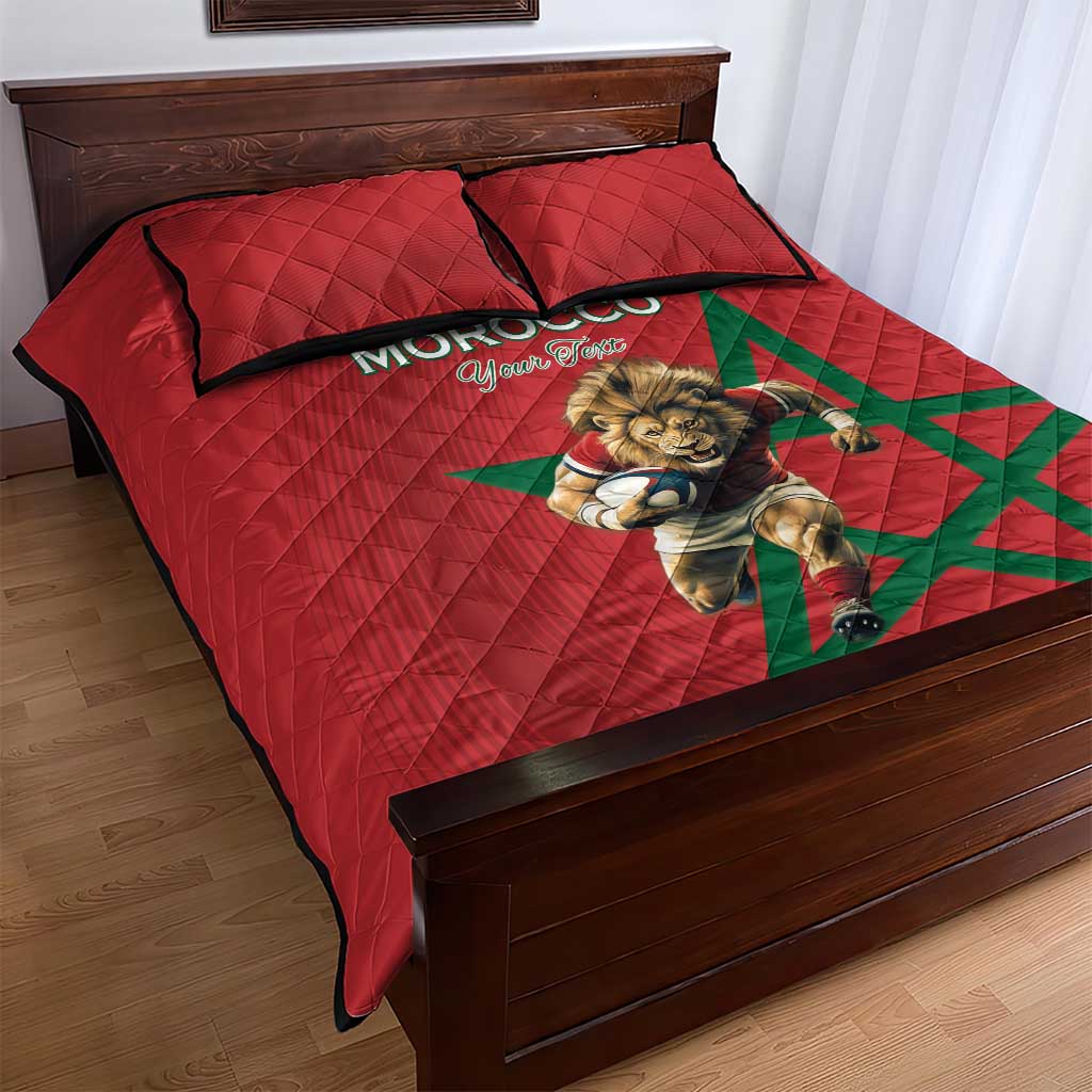 Morocco Rugby Custom Quilt Bed Set Come On Atlas Lions LT15