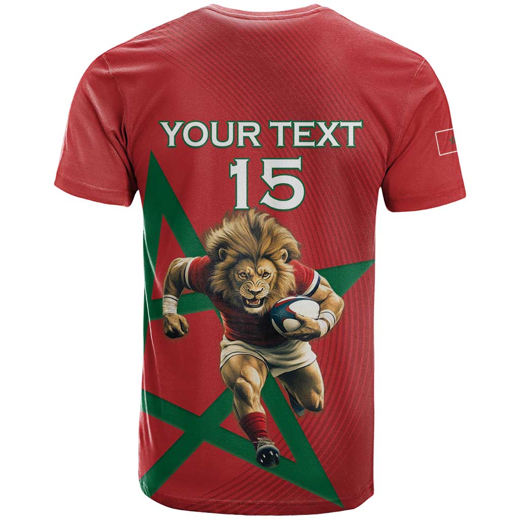 Morocco Rugby Custom T shirt Come On Atlas Lions LT15