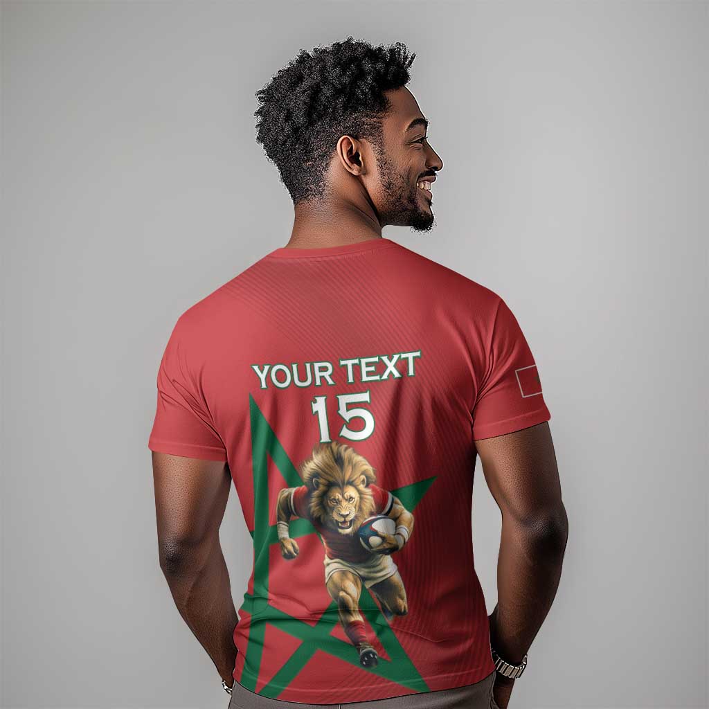 Morocco Rugby Custom T shirt Come On Atlas Lions LT15