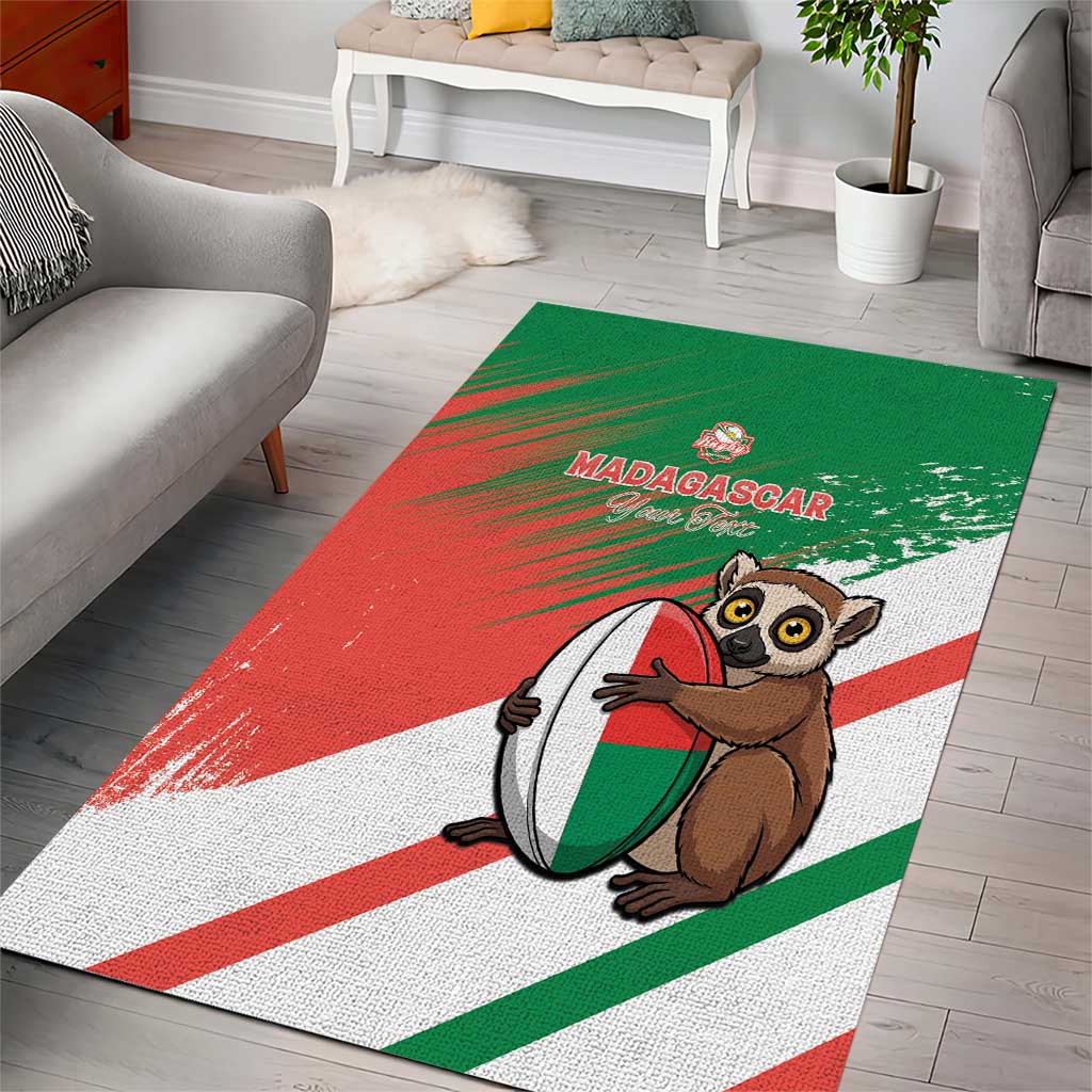 Madagascar Rugby Custom Area Rug Allez Les Makis LT15