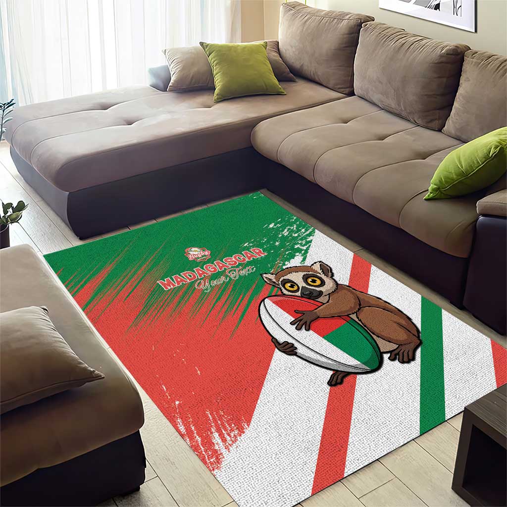 Madagascar Rugby Custom Area Rug Allez Les Makis LT15