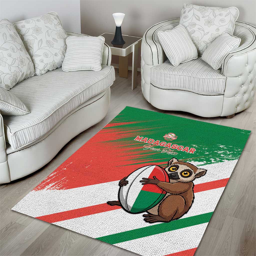 Madagascar Rugby Custom Area Rug Allez Les Makis LT15